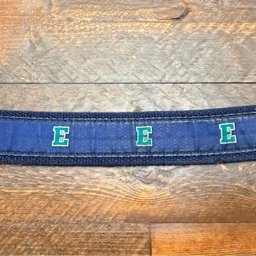 BOYS VINEYARD VINES MULTI COLOR Letter E COTTON/LEATHER BELT SIZE 26